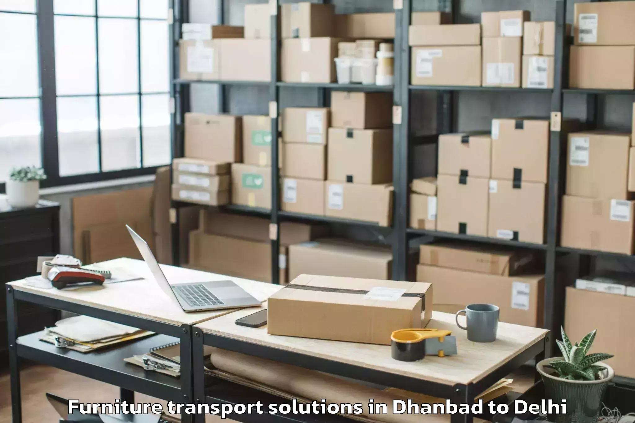 Book Dhanbad to Punjabi Bagh Furniture Transport Solutions Online